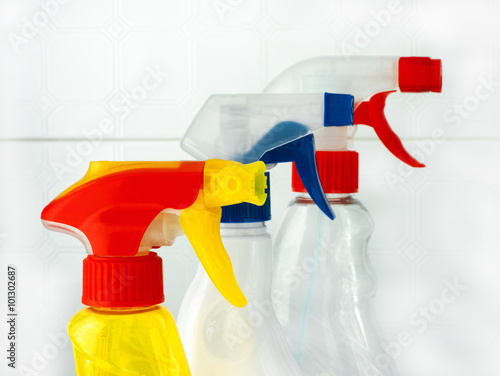 Wallpaper Mural Top of cleaning detergents with cleaning products Torontodigital.ca