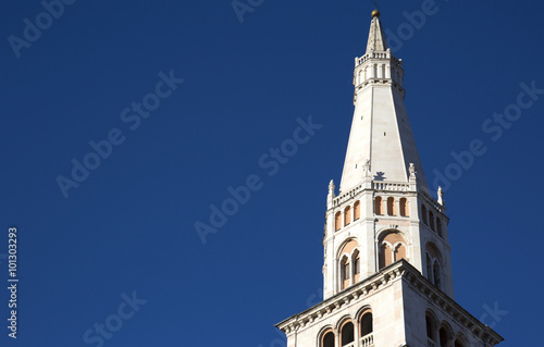 the tower of cathedral against a blue sky