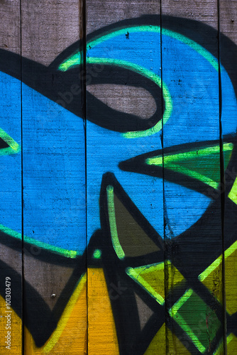 Details of Some Graffiti on A Wooden Wall