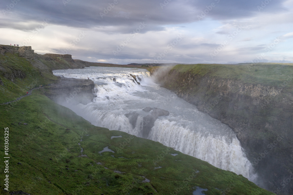 Fototapeta premium Scenic view of famous Gullfoss (Golden falls) waterfall, Iceland.