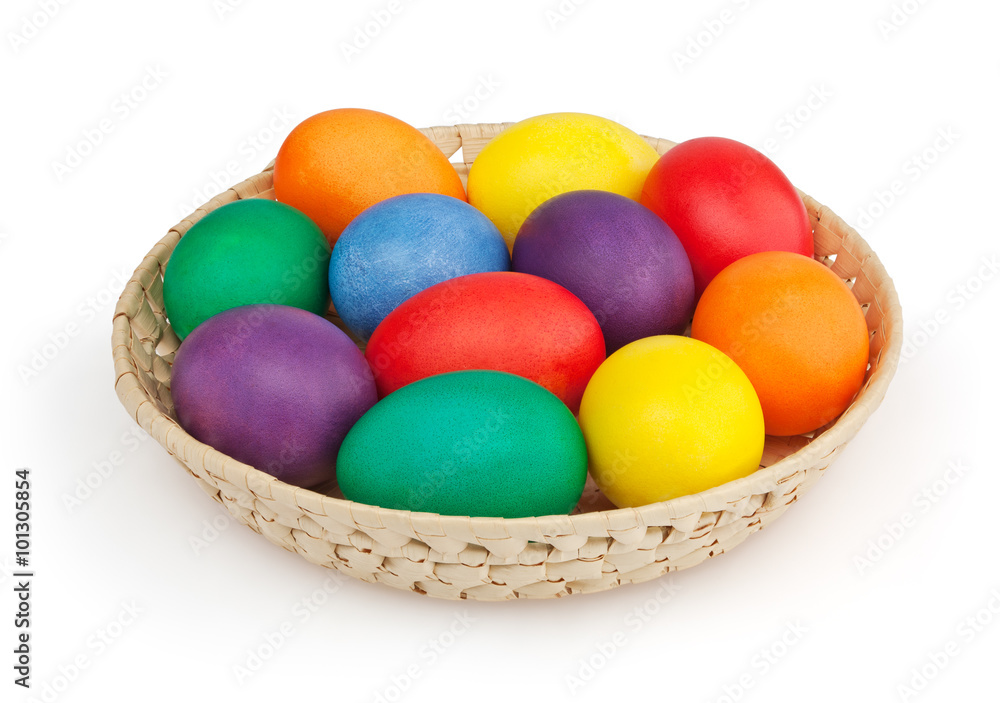 Easter basket isolated on white background with clipping path Easter basket isolated on white background with clipping path