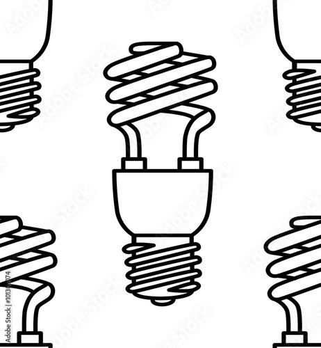 Energy saving light bulbs seamless pattern. Vector.