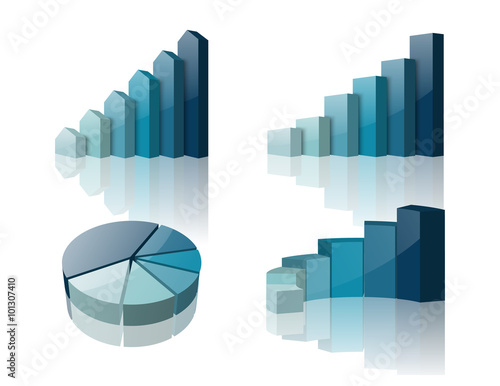 3d graph.Vector illustration