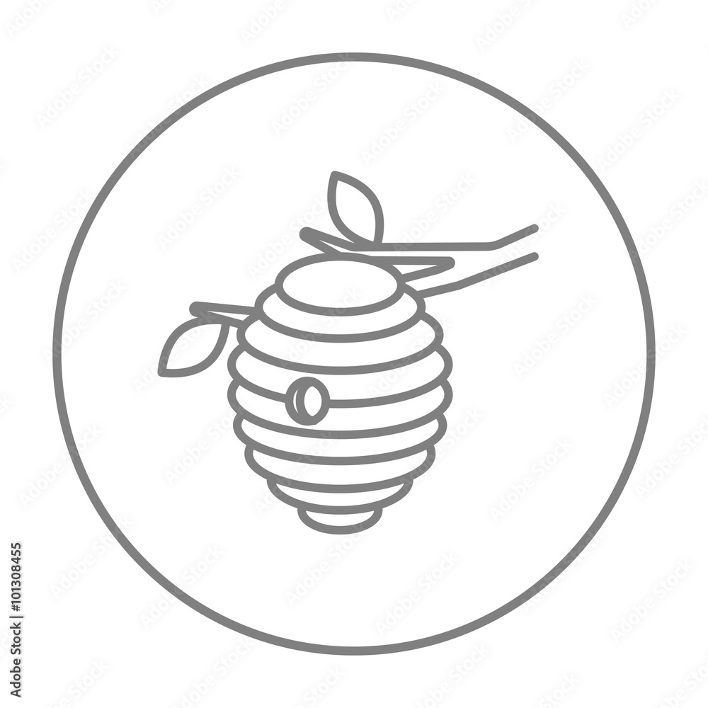 Fototapeta premium Bee hive line icon.