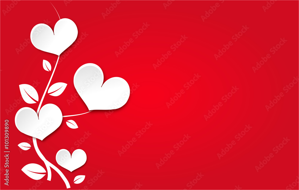 Red background with heart flower