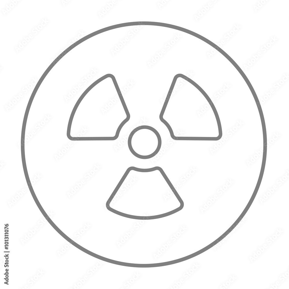 Ionizing radiation sign line icon. Ionizing radiation sign line icon.