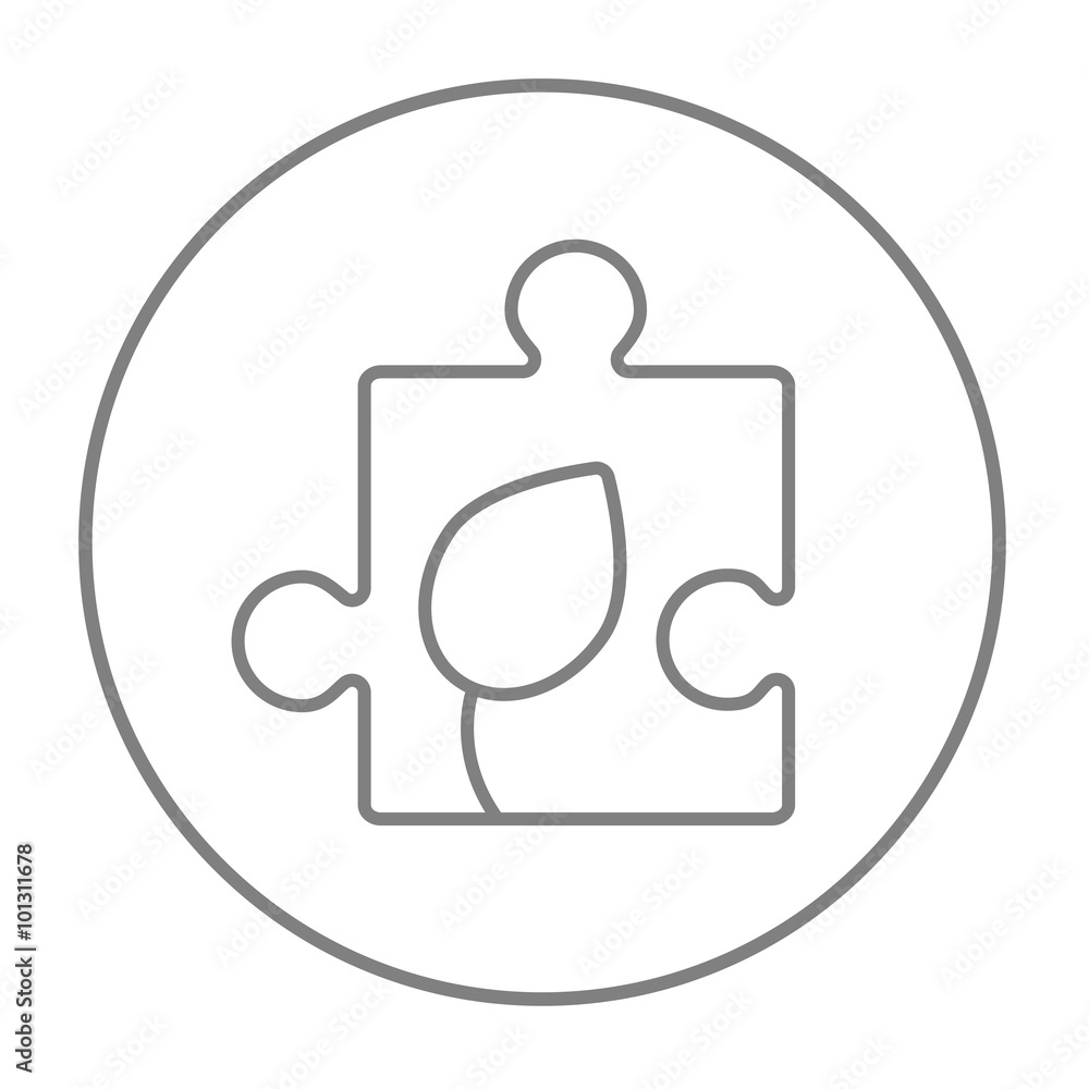 Puzzle with leaf line icon. Puzzle with leaf line icon.