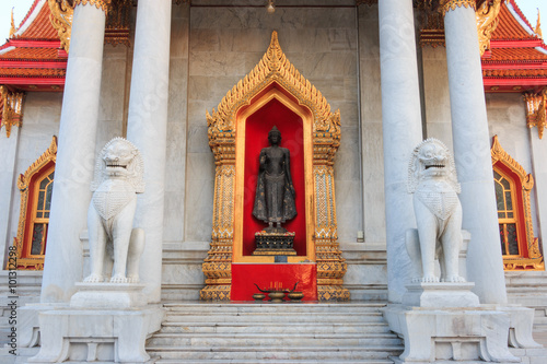 Buddha statue in Thai Temple in Wat Benchamabopit Dusitwanaram Bangkok, Thailand