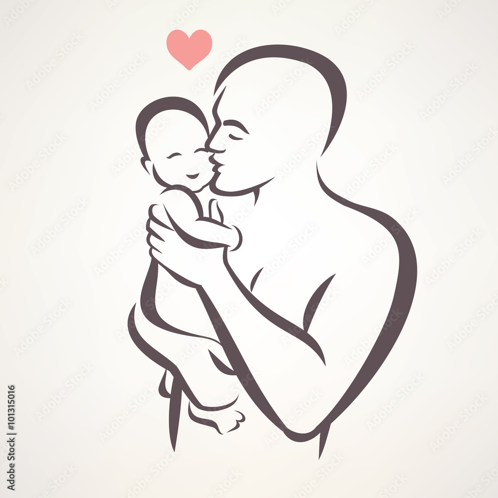 father and baby isolated vector symbol father and baby isolated vector symbol