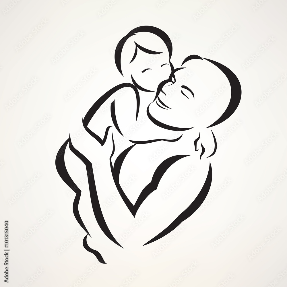 father and baby isolated vector symbol father and baby isolated vector symbol