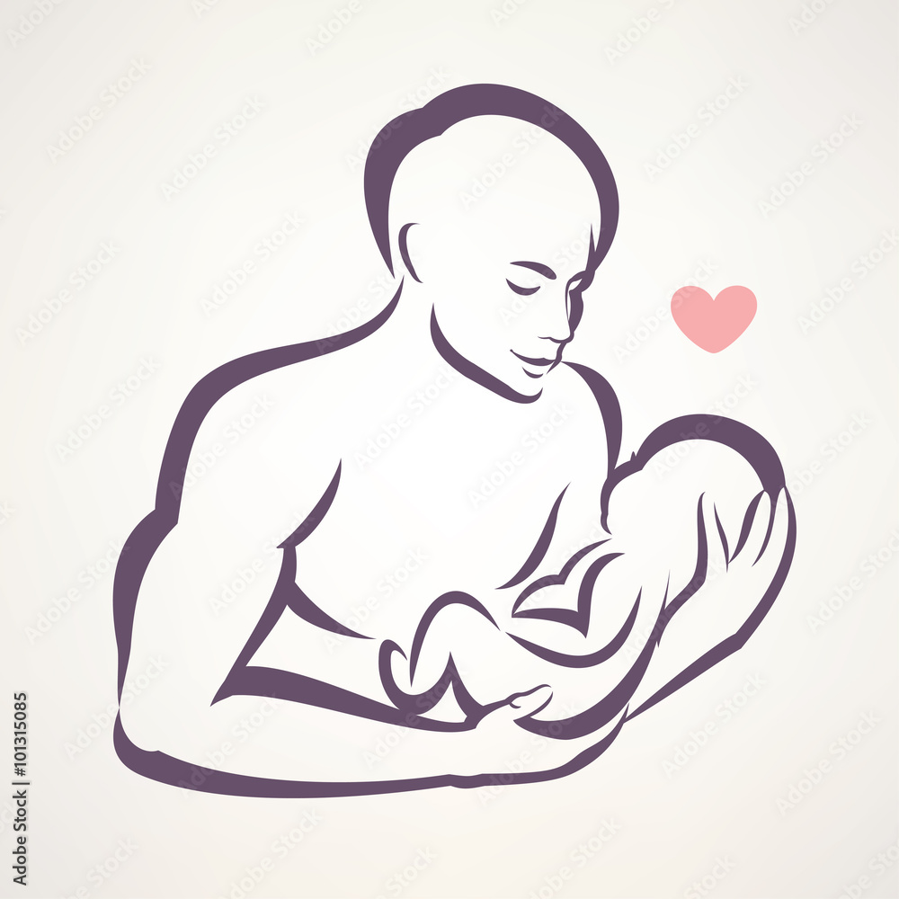 father and baby isolated vector symbol father and baby isolated vector symbol