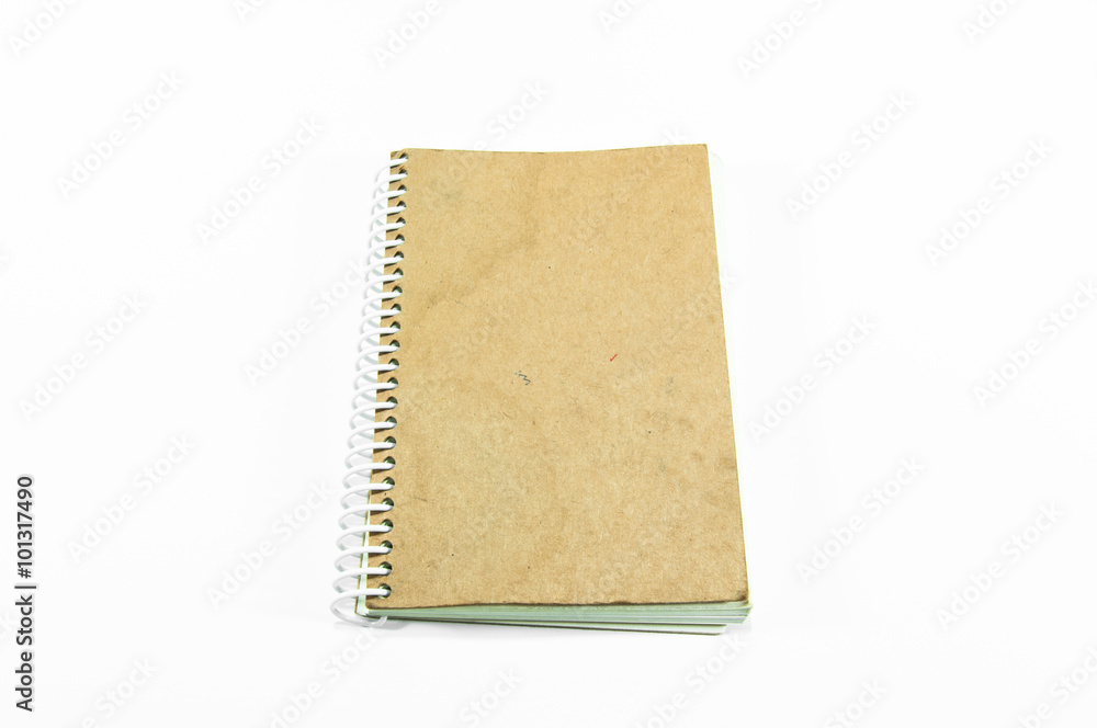 brown notebook isolated on white background brown notebook isolated on white background