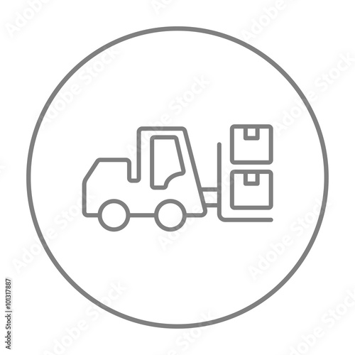 Forklift line icon.