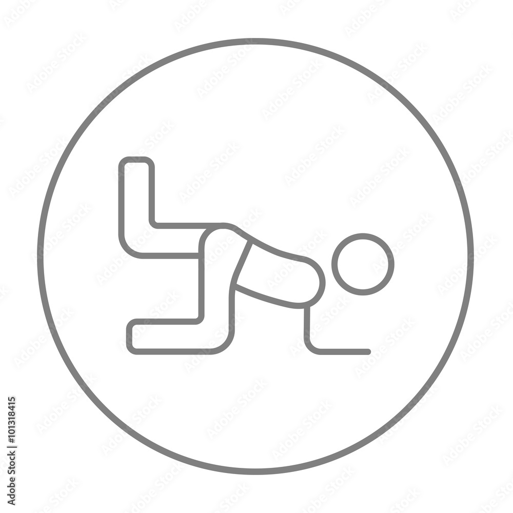 Man exercising buttocks line icon. Man exercising buttocks line icon.