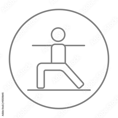 Man practicing yoga line icon.