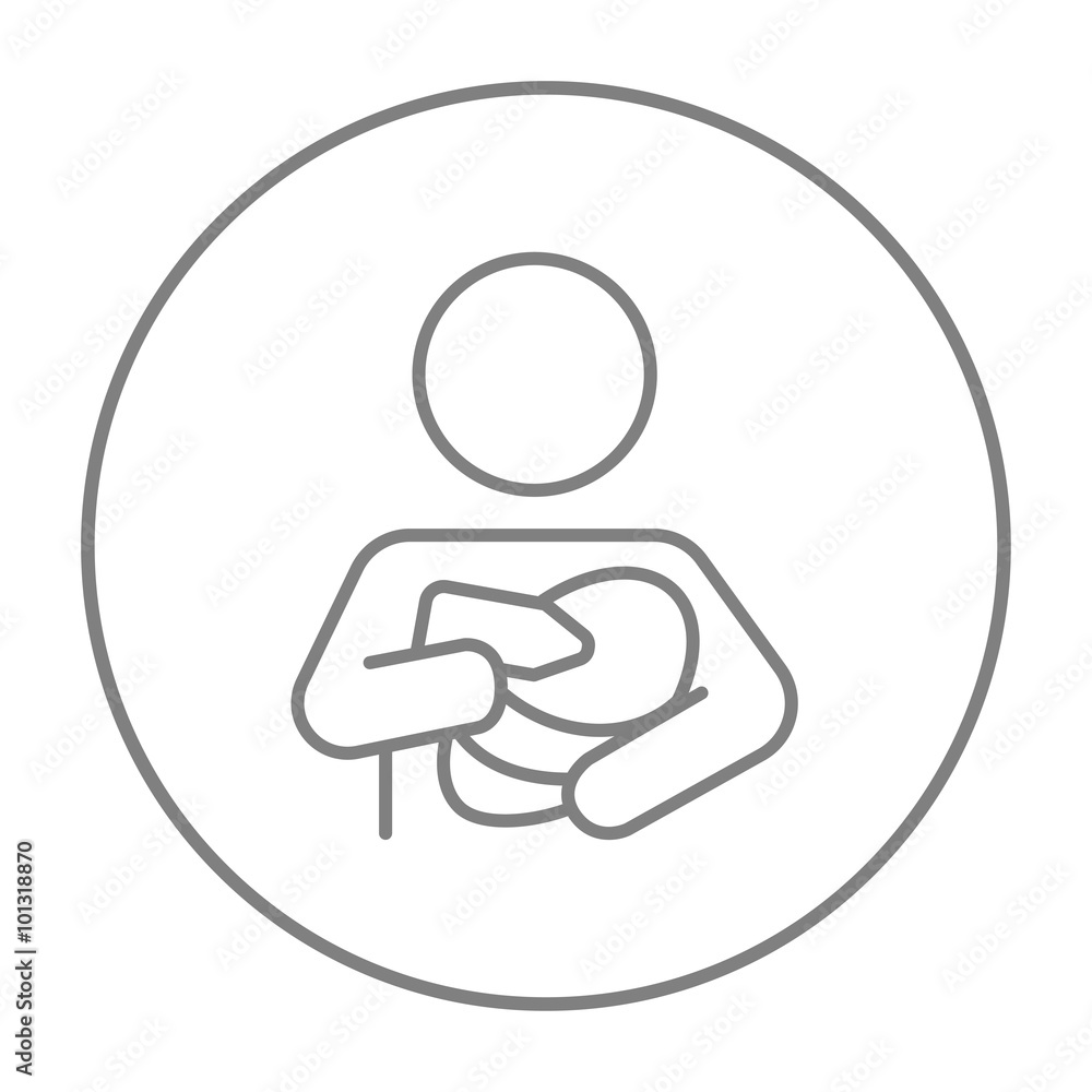 Woman nursing baby line icon. Woman nursing baby line icon.