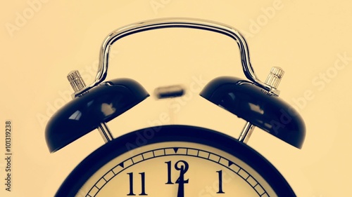 cinemagraph of a traditional alarm clock ringing