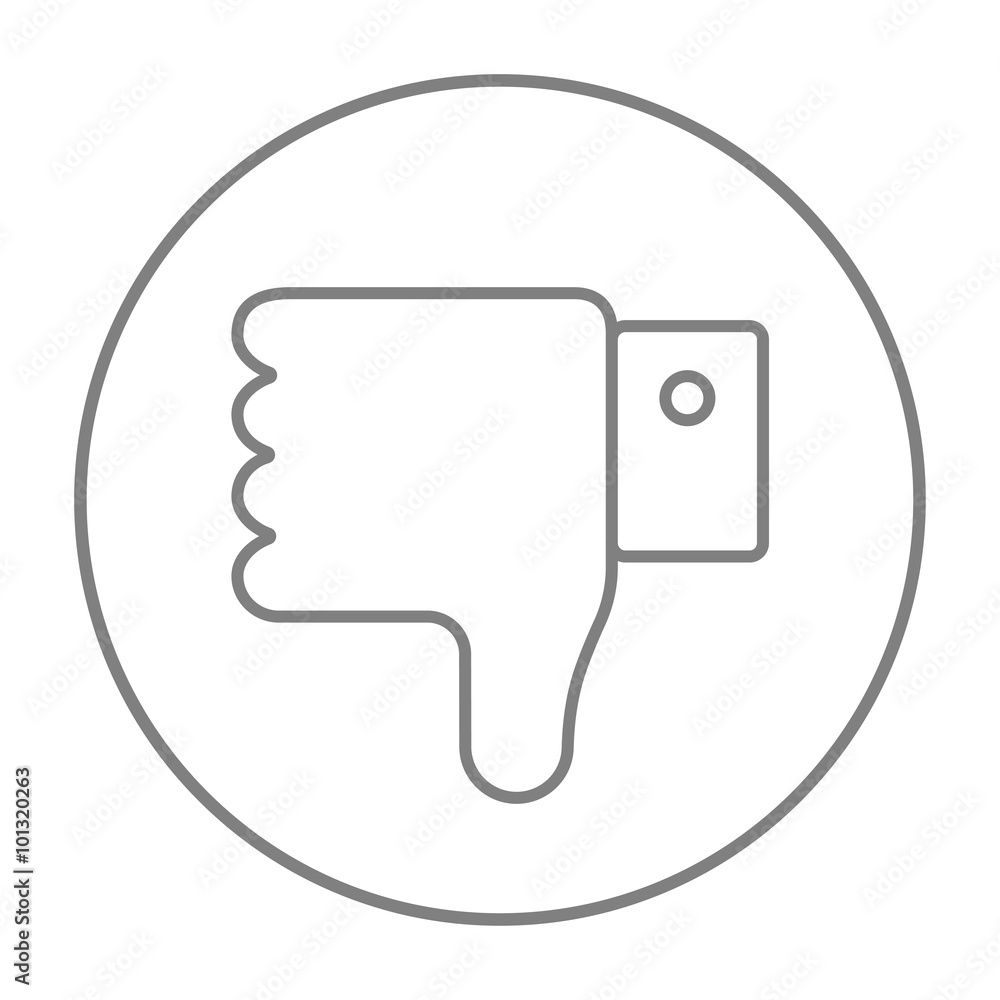 Thumb down hand sign line icon. Thumb down hand sign line icon.