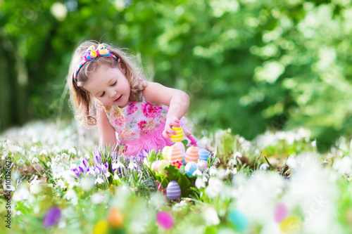 Photography Little girl on Easter egg hunt