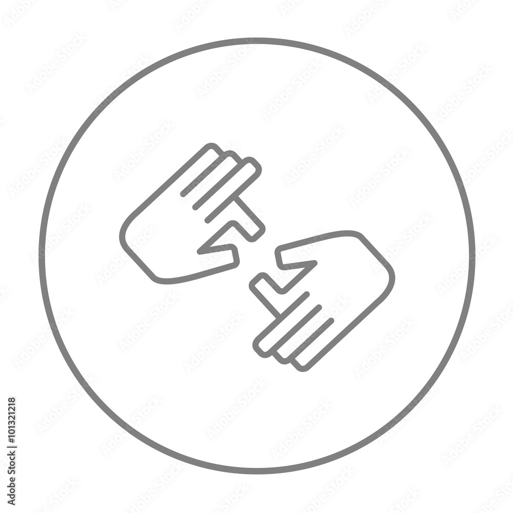 Finger language line icon. Finger language line icon.