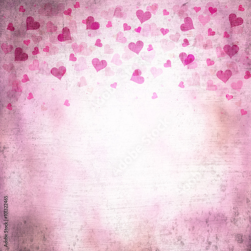 Retro and grunge lovely shiny purple heart badge background with you word handwriting on lovely blurry water glass texture effect background. Conceptual love you illustration background.