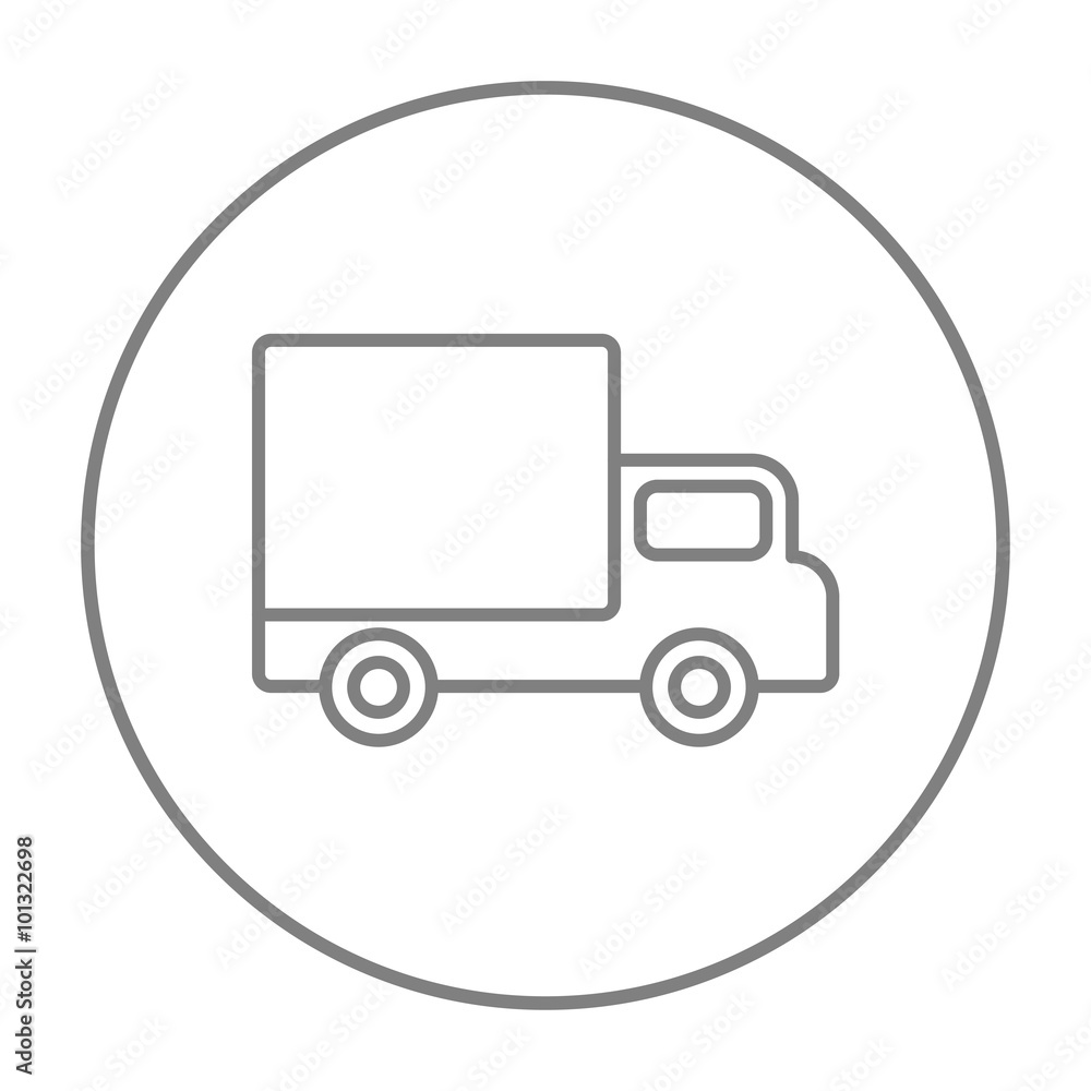 Delivery van line icon.