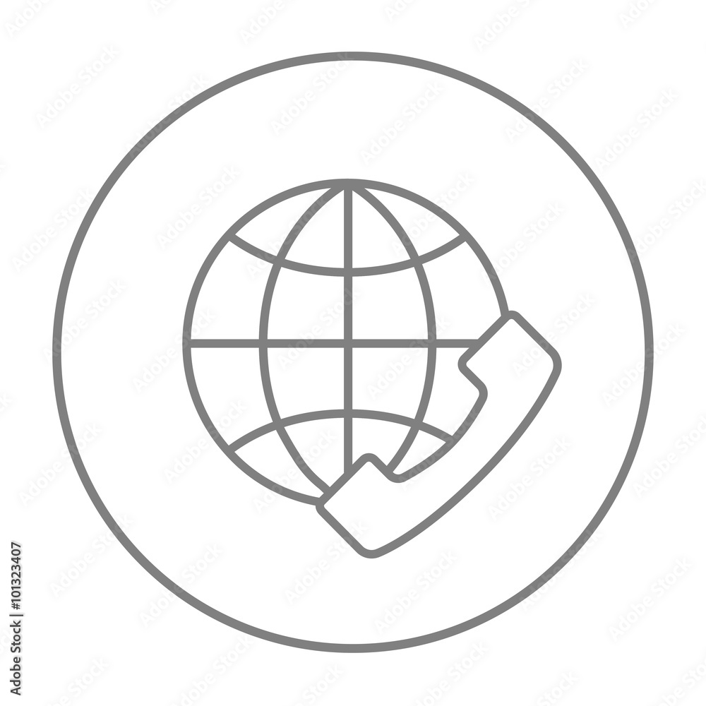 Global communications line icon. Global communications line icon.
