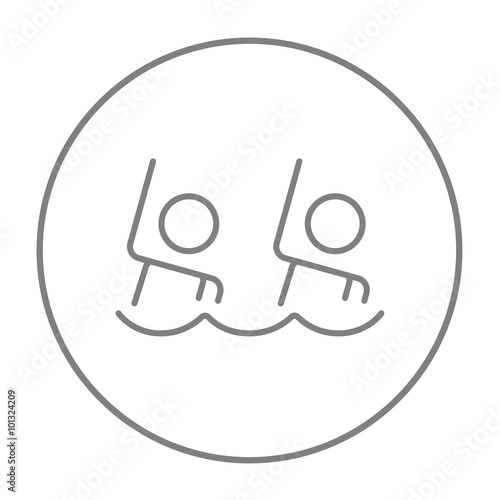 Synchronized swimming line icon.