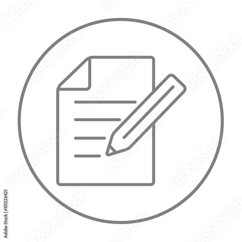 Taking note line icon.
