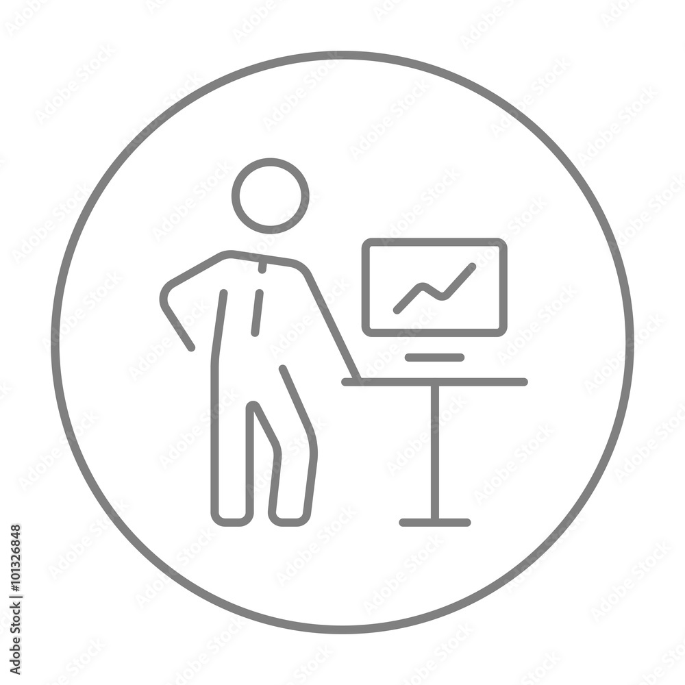 Business presentation line icon. Business presentation line icon.