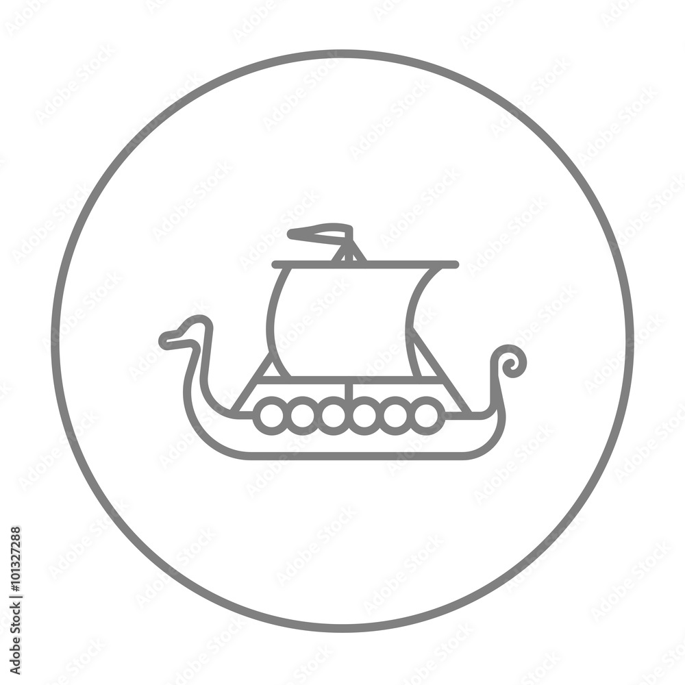 Old ship line icon. Old ship line icon.