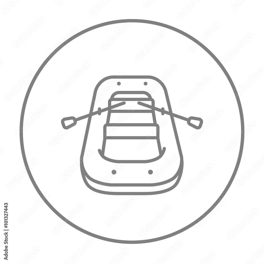 Inflatable boat line icon. Inflatable boat line icon.