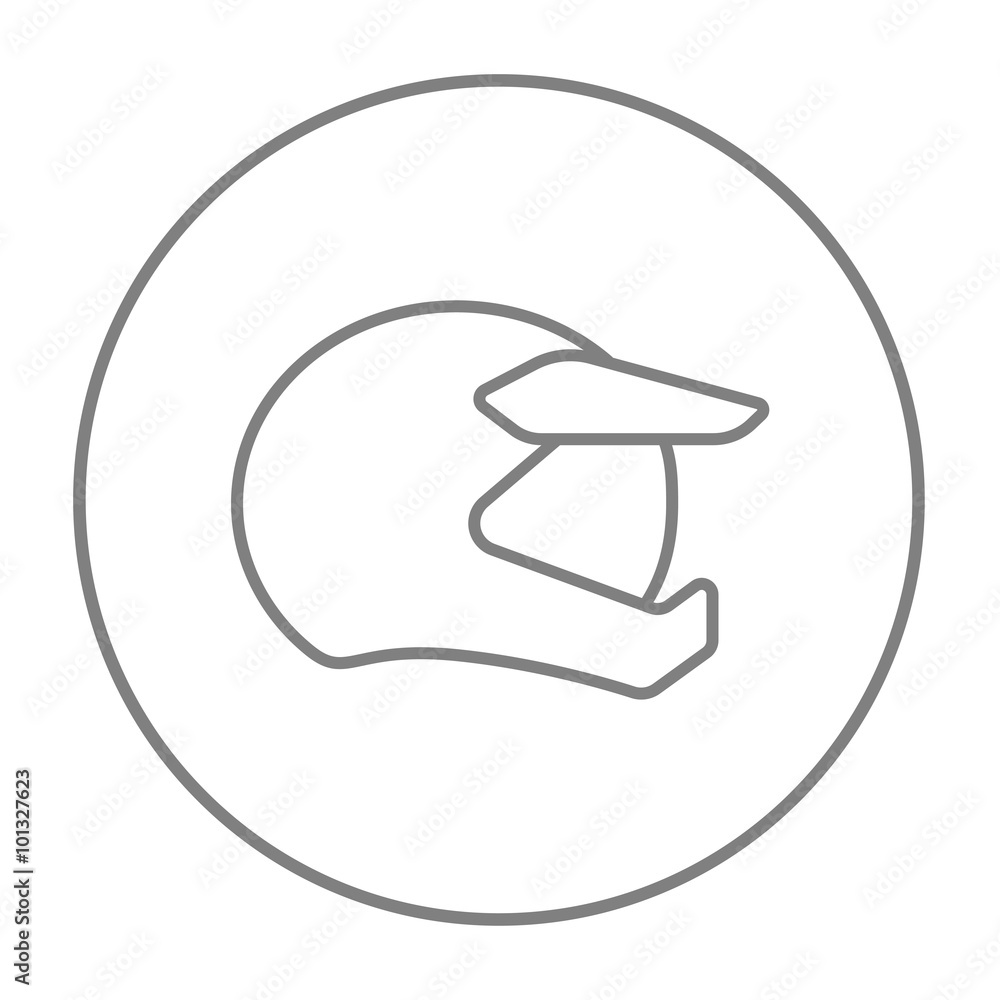 Motorcycle helmet line icon.