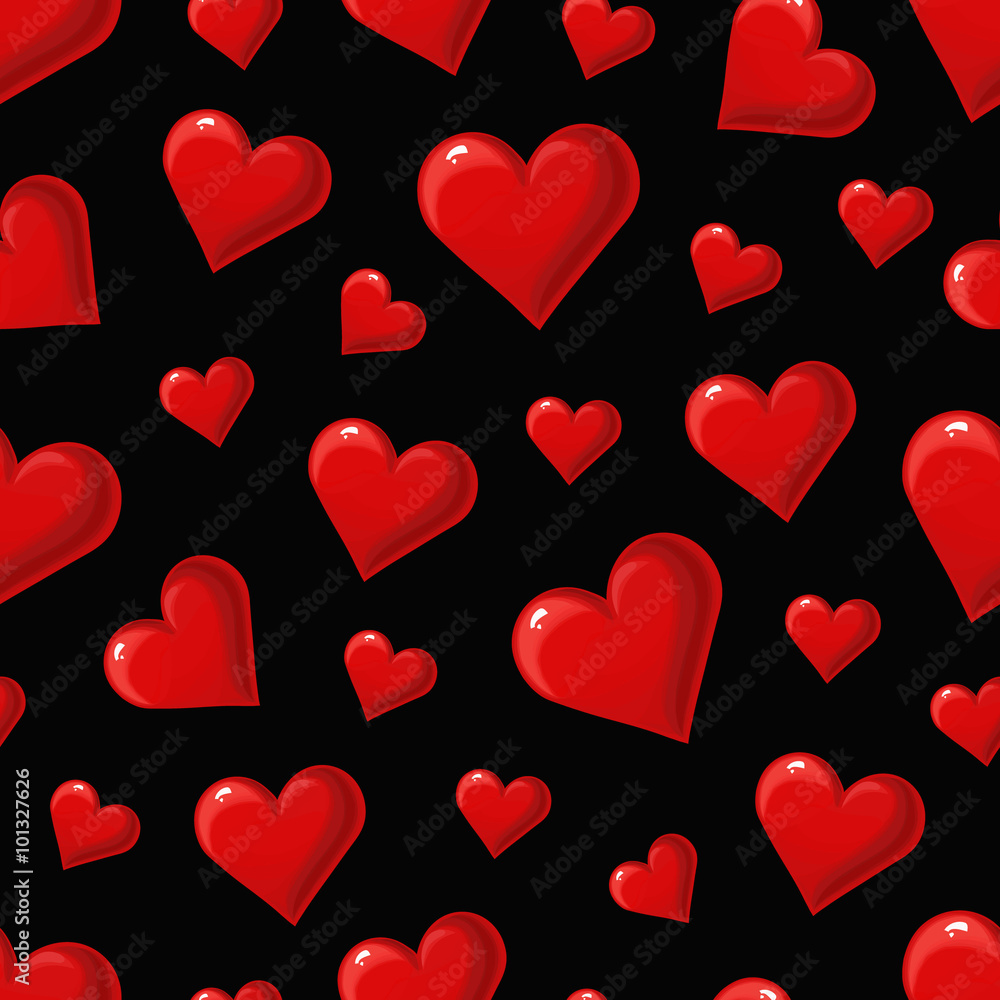 Seamless pattern with red hearts Seamless pattern with red hearts