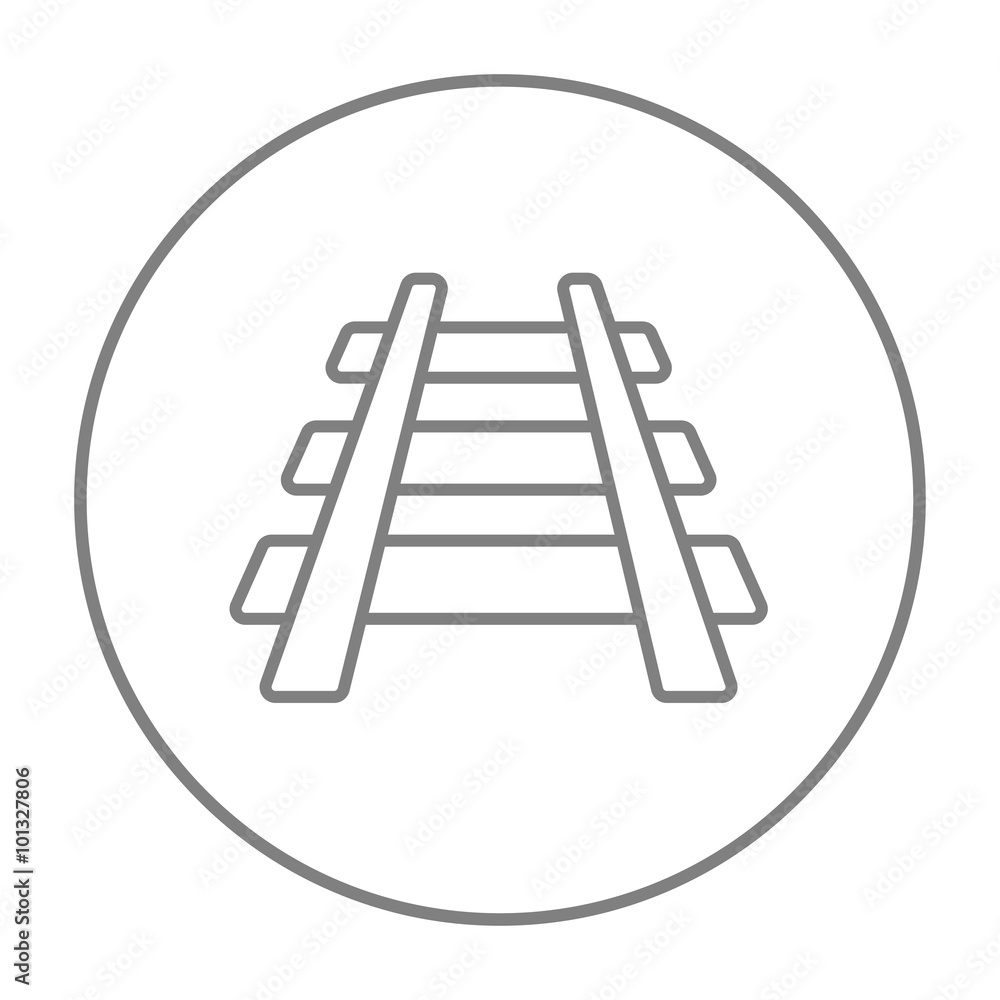 Railway track line icon. Railway track line icon.