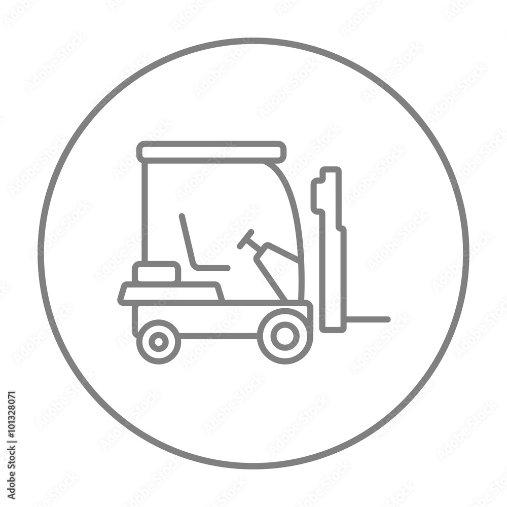 Forklift line icon.