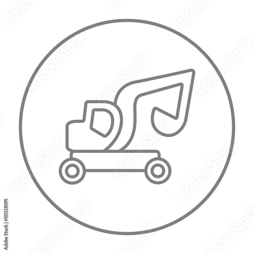 Excavator truck line icon.