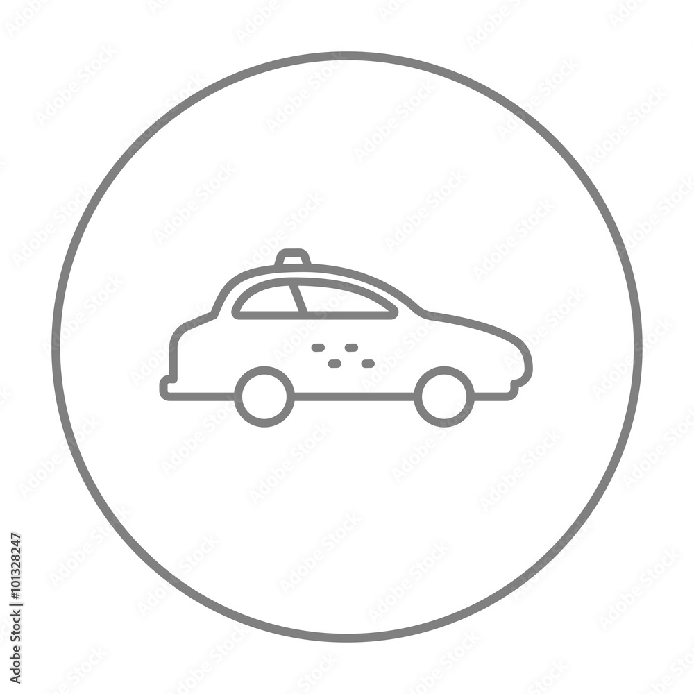 Taxi car line icon.