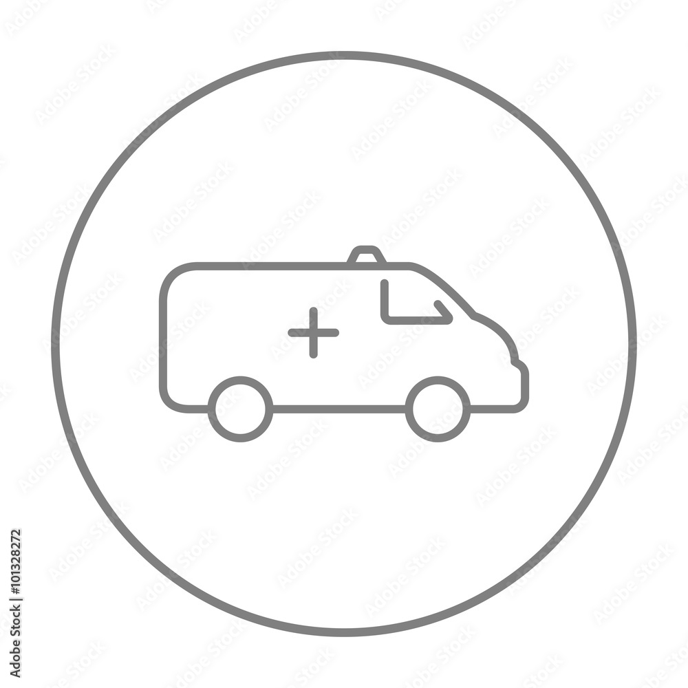 Ambulance car line icon.