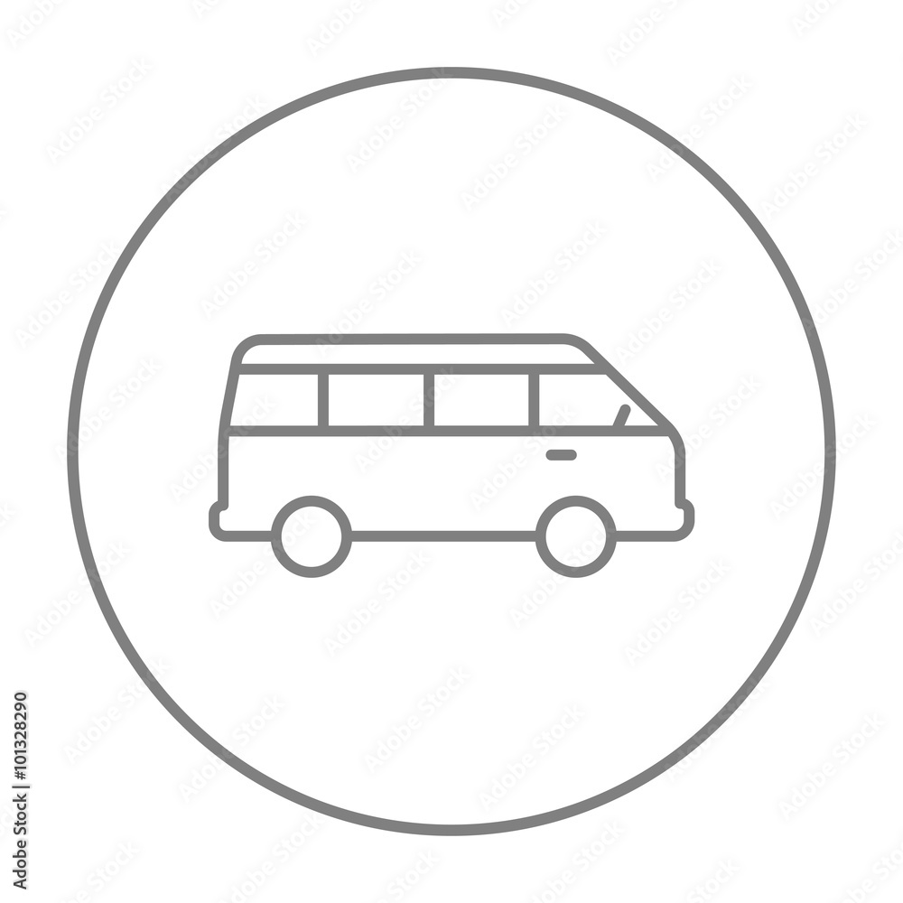 Minibus line icon.