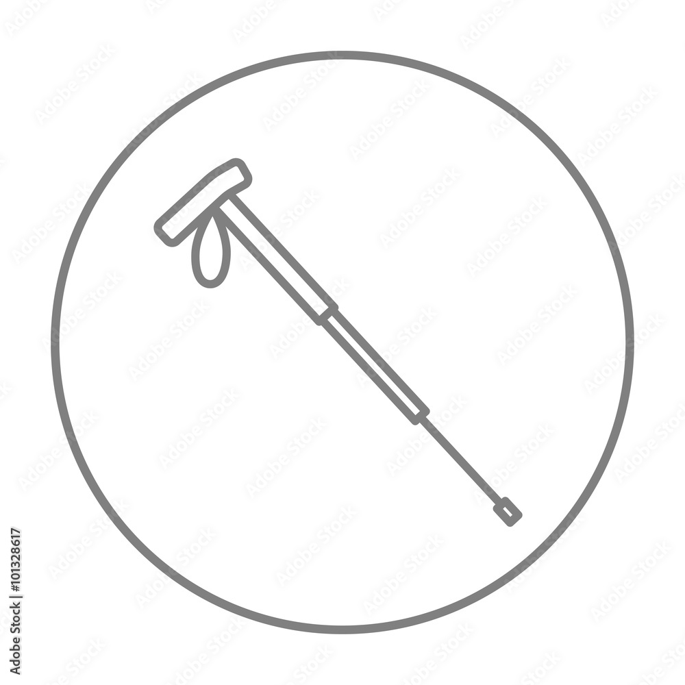 Hiking pole line icon. Hiking pole line icon.