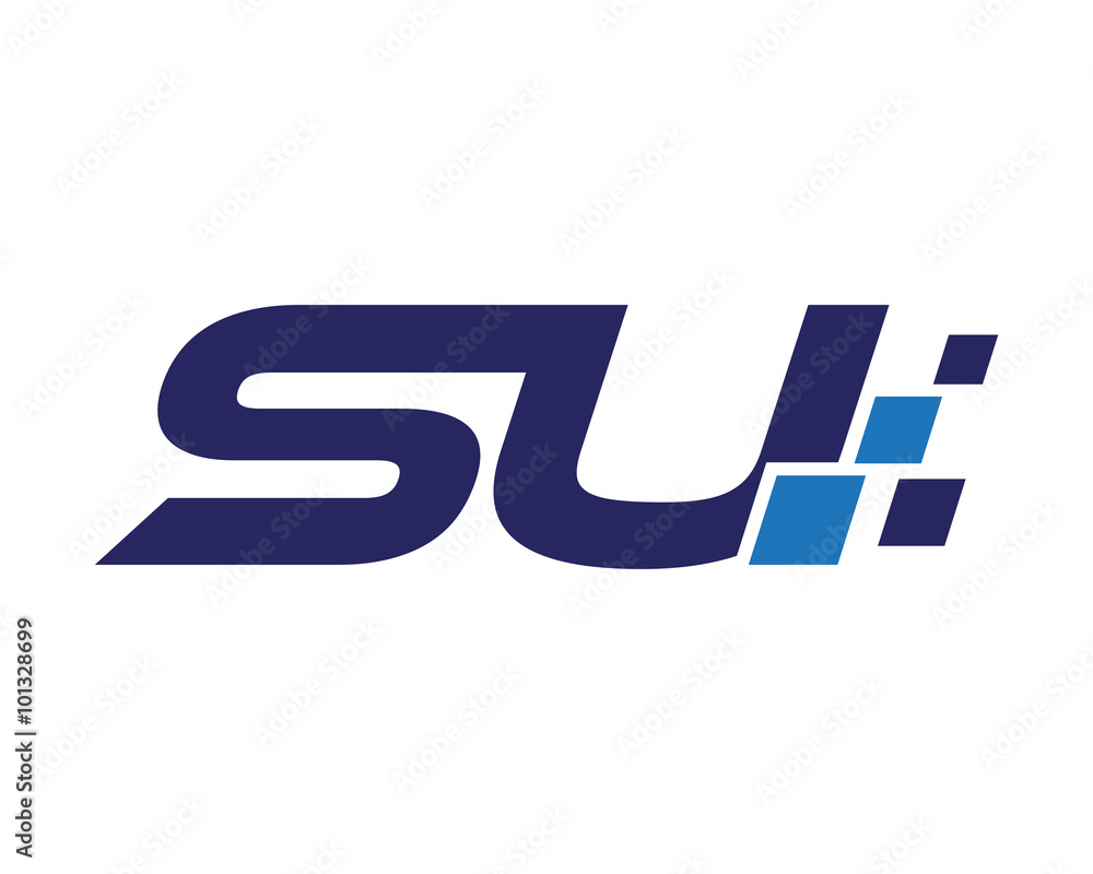 SU digital letter logo SU digital letter logo