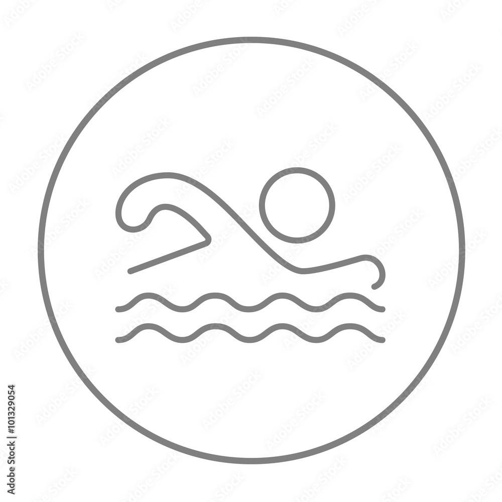 Swimmer line icon.