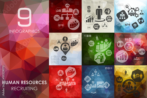human resources infographic with unfocused background