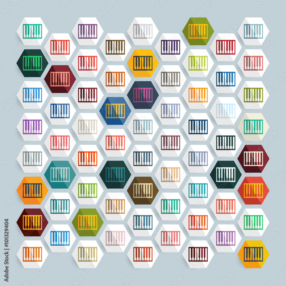 Flat design: piano keys Flat design: piano keys