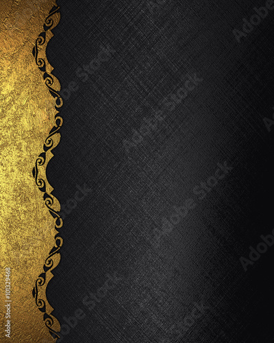 Black grunge background with gold pattern. Element for design. Template for design. copy space for ad brochure or announcement invitation, abstract background.
