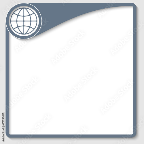 Vector box for any text with globe symbol