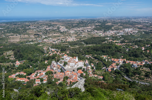 Aerial view of Sintra and the National Palace