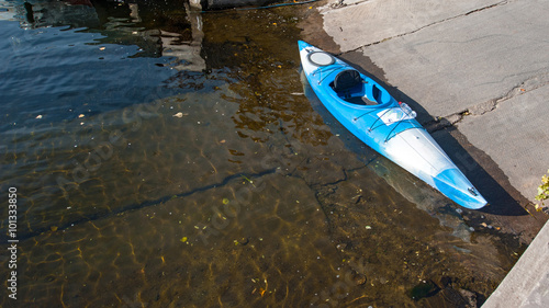 single kayak in a row