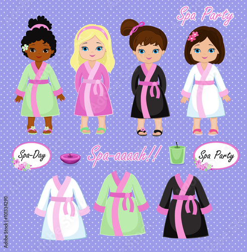 Spa set vector illustration. Design elements for invitations, birthday, hen party.